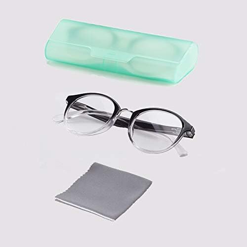 LINGAN Reading Glasses Round Computer Readers Clear Lens Glasses Spring Hinge for Men Women (Red, 1.50)