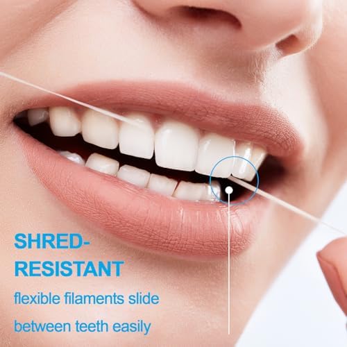 Dental Floss, Mint, Plaque Remover for Teeth, Shred Resistant, Deep Cleaning Teeth, Oral Care, PFAS Free, for Adults & Kids, 5 Pack