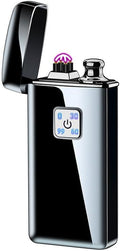 Arc Lighter Soft Flame Lighter Electric Lighter 2 in 1 USB Rechargeable Lighter Ten Thousand Matches Kerosene Lighter with Gift Box for Outdoor Indoor (Silver)