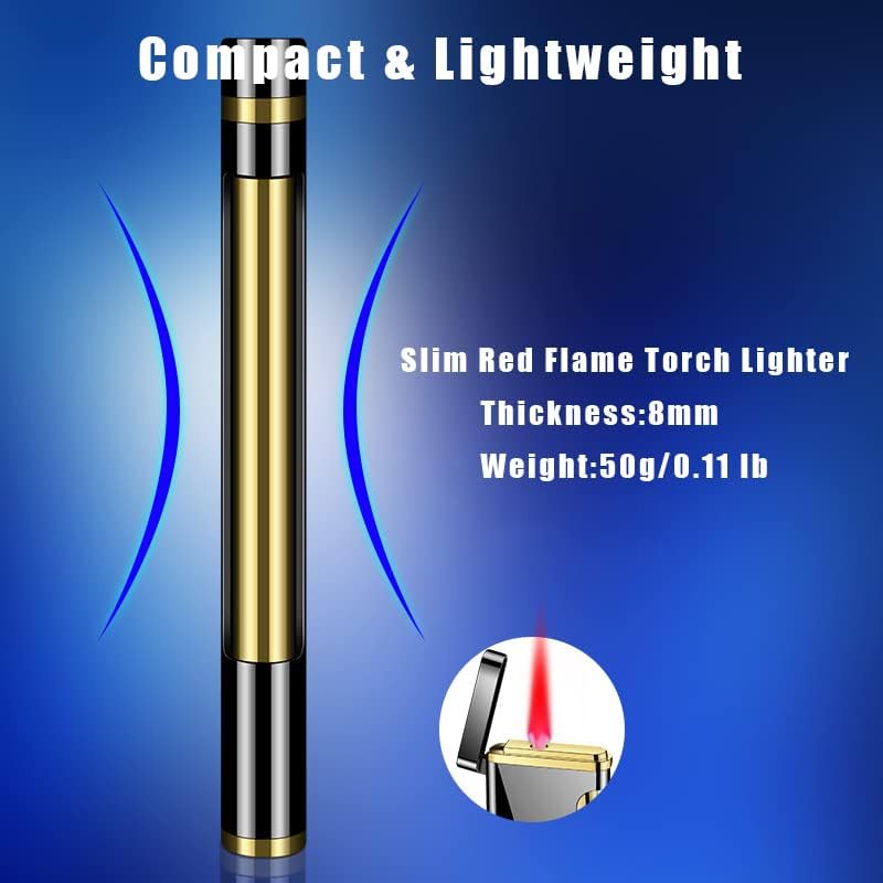 Mini Torch Lighters Cigars Jet Flame Lighter with Adjustable Flame Dial Portable Ultra-Thin Butane Refillable Lighter Great Gift for Men Birthday Christmas (Dragon)