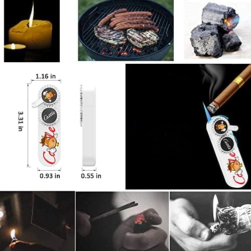 Mini Jet Torch Lighter Rocker Arm Inflatable Lighter Pocket Torch Lighter Cool Creative Windmill Lighter Windproof Portable Lighter for Candle Cooking BBQs (Orange)