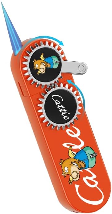 Mini Jet Torch Lighter Rocker Arm Inflatable Lighter Pocket Torch Lighter Cool Creative Windmill Lighter Windproof Portable Lighter for Candle Cooking BBQs (Orange)