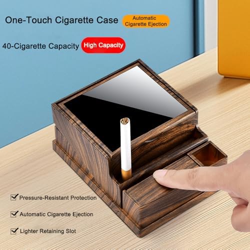 Cigarette Case/Holder, 40pcs 85 Regular Cigarette Capacity, Smoking Accessories, Desktop Cigarette Box, Suitable for Cars, Offices, Homes, and Decorations (Carbon Fiber, One Size)