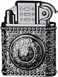Jet Flame Torch Lighter Creative Rotary Lighter Windproof Lighter with Gift Box Perfect for Outdoor Camping BBQ Hiking (Silver)