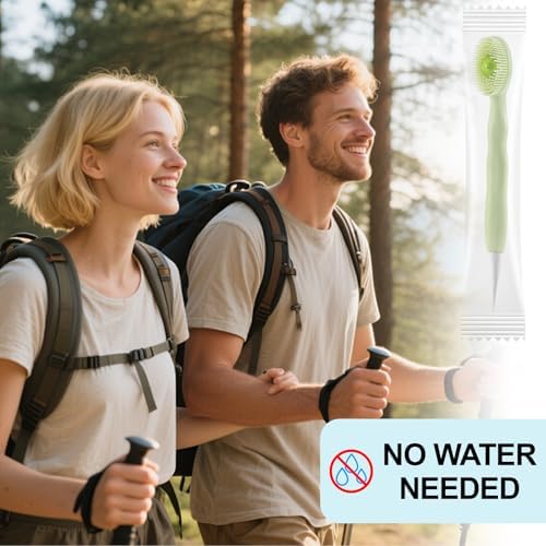 Pre-Pasted Mini Disposable Toothbrushes, Travel Toothbrush with Soft Bristles, Built-in Tongue Scraper & Dual Toothpicks, Camping, After Meals, On-the-Go Fresh Breath, 30 Ct (Mixed, 30 pcs)