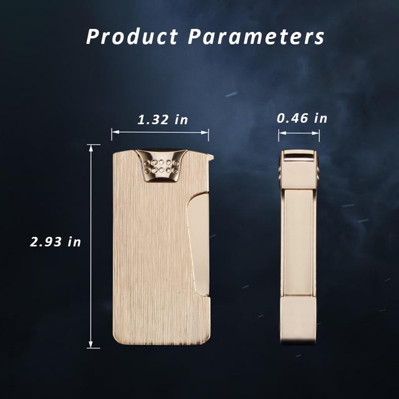 Lighters Mini Torch Lighter Flip Side Ignition Jet Flame Lighter Windproof Cigar Pipe Lighter (Gold)