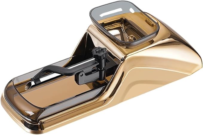 Electric Cigarette Rolling Machine with Rolling Tray Portable Tobacco Injector Machine to Rolling Cigarettes 8mm 0.31" Regular Tubes (Gold)