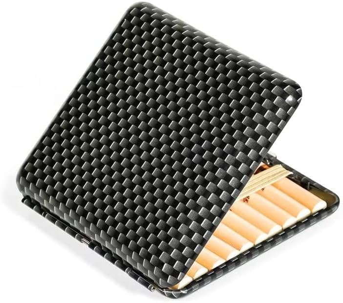 Portable Metal Cigarette Case/Box, 20 Capacity Double Sided Spring Clip Open Pocket Holder, Unique Birthday Christmas Gifts for Women Men (85mm Regular Cigarettes)