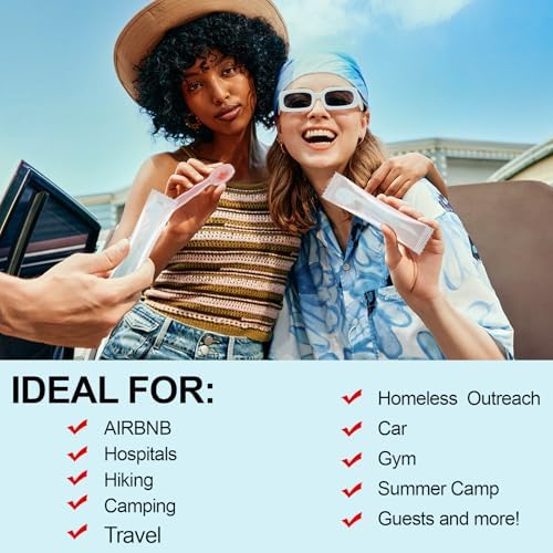 Pre-Pasted Mini Disposable Toothbrushes, Travel Toothbrush with Soft Bristles, Built-in Tongue Scraper & Dual Toothpicks, Camping, After Meals, On-the-Go Fresh Breath, 30 Ct (Mixed, 30 pcs)