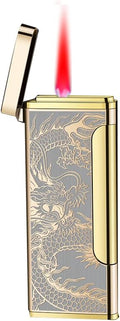 Mini Torch Lighters Cigars Jet Flame Lighter with Adjustable Flame Dial Portable Ultra-Thin Butane Refillable Lighter Great Gift for Men Birthday Christmas (Dragon)