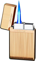 Torch Lighter, Jet Flame Cigar Lighter with Adjustable Flame Dial, Metal Drawing Lighter (Rose Gold)
