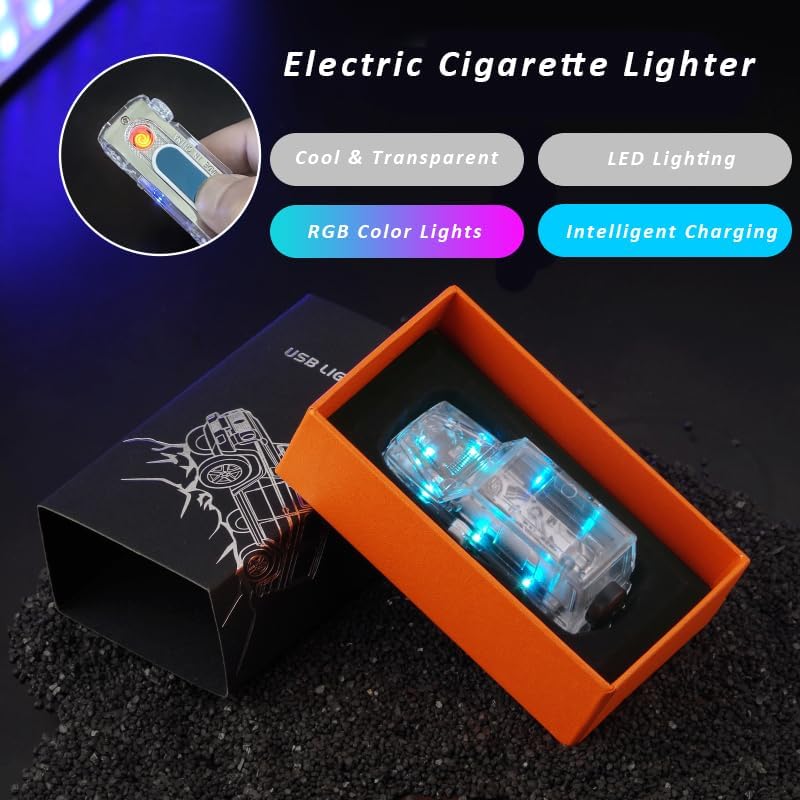 Tungsten Wire Plasma Lighter USB Type C Rechargeable Electronic Windproof Flameless Butane Free Electric with Survival Emergency Whistle and Lanyard (Black)