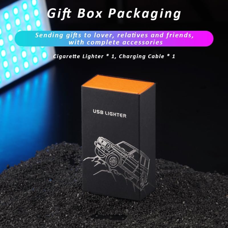 Tungsten Wire Plasma Lighter USB Type C Rechargeable Electronic Windproof Flameless Butane Free Electric with Survival Emergency Whistle and Lanyard (Black)