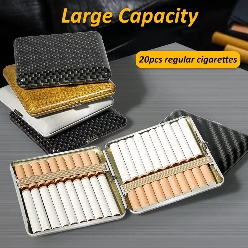 Portable Metal Cigarette Case/Box, 20 Capacity Double Sided Spring Clip Open Pocket Holder, Unique Birthday Christmas Gifts for Women Men (85mm Regular Cigarettes)