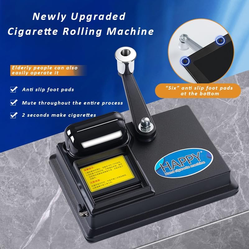 Cigarette Rolling Machine Manual Tobacco Rolling Machine Portable Home Cigarette Injector Suitable for 0.31 inch/8 mm Diameter Pipes Regular Tubes (Silver)
