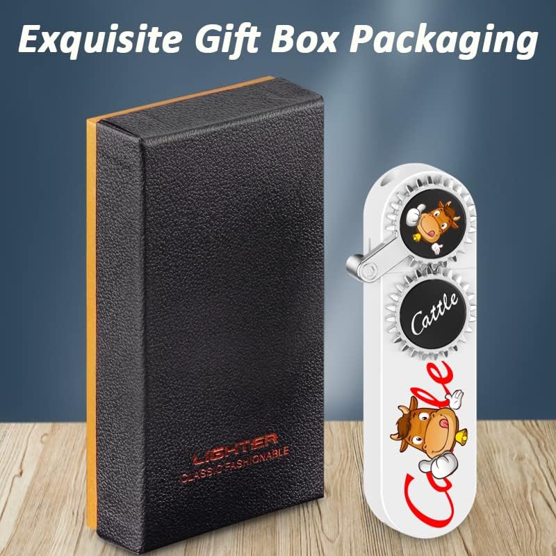 Mini Jet Torch Lighter Rocker Arm Inflatable Lighter Pocket Torch Lighter Cool Creative Windmill Lighter Windproof Portable Lighter for Candle Cooking BBQs (Orange)