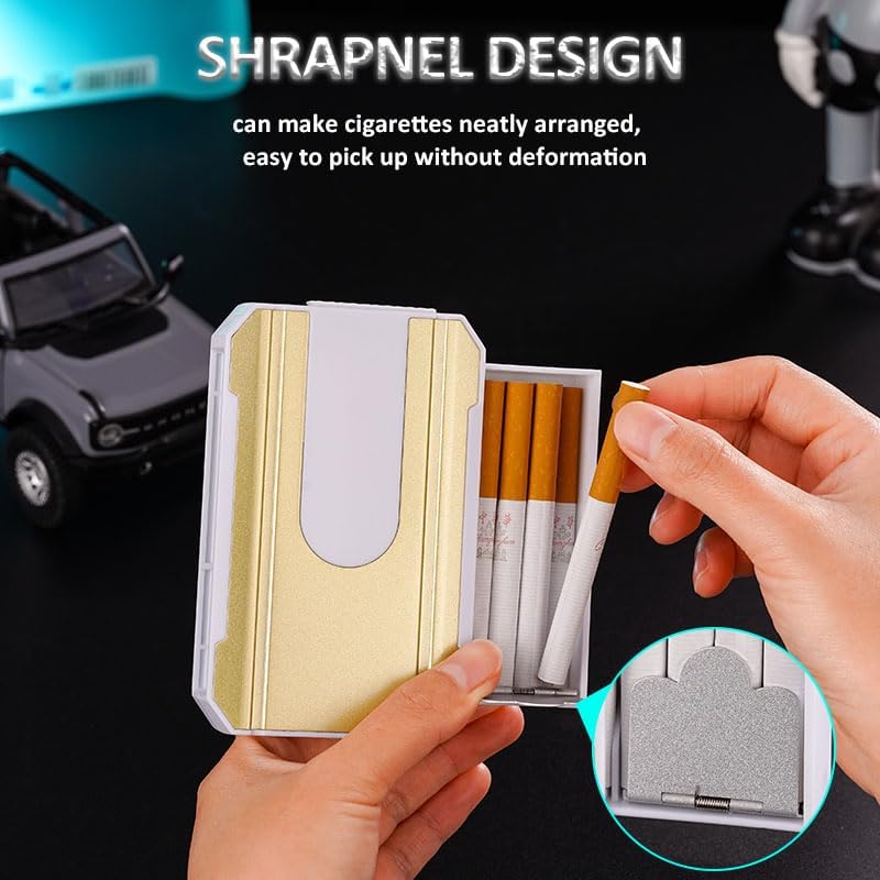 Cigarette Case with Lighter Portable Pack 16 Regular Cigarettes 34 84 Slim Cigarettes 3 in 1 Cool Gifts for Men and Women (Red)