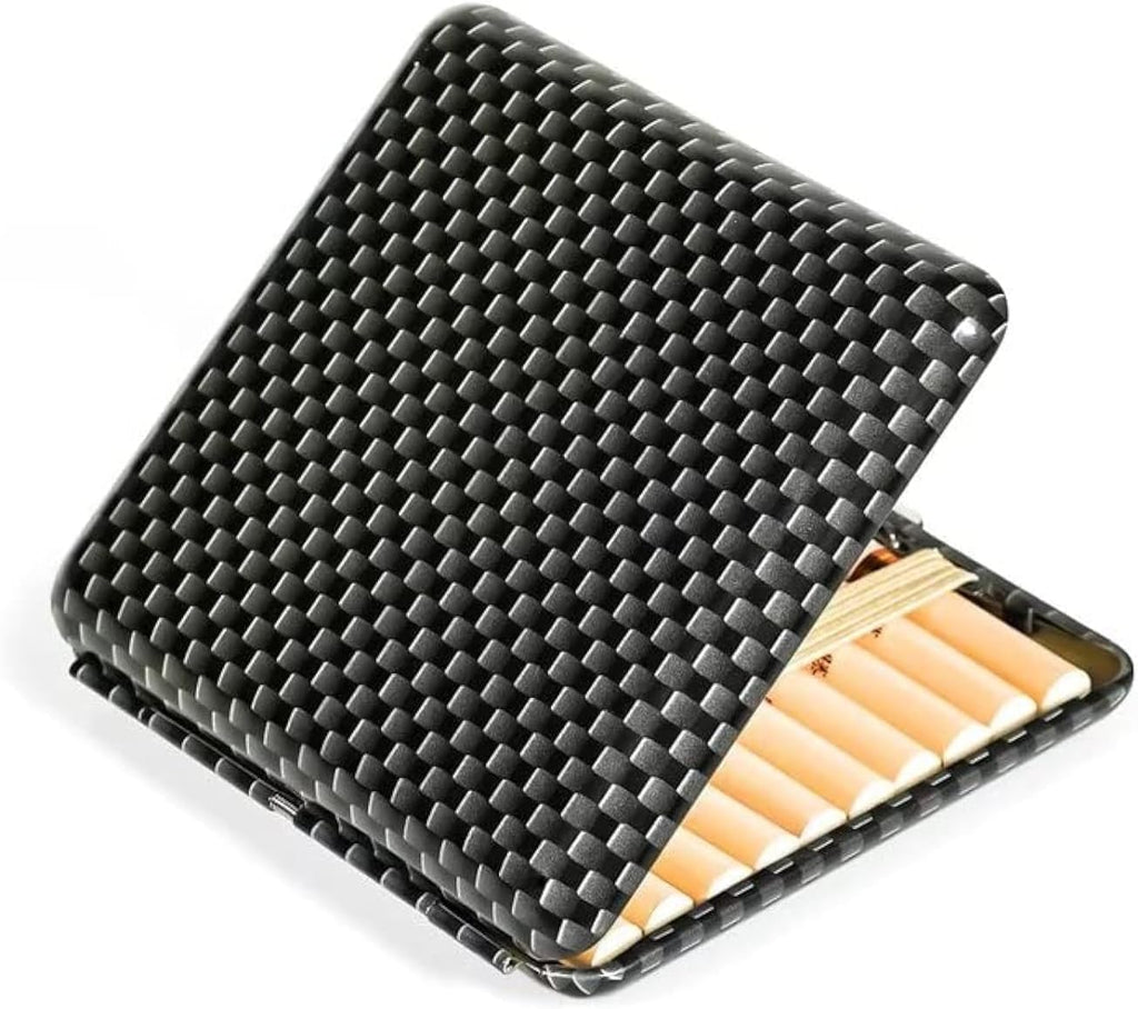 Portable Metal Cigarette Case/Box, 20 Capacity Double Sided Spring Clip Open Pocket Holder, Unique Birthday Christmas Gifts for Women Men (85mm Regular Cigarettes)