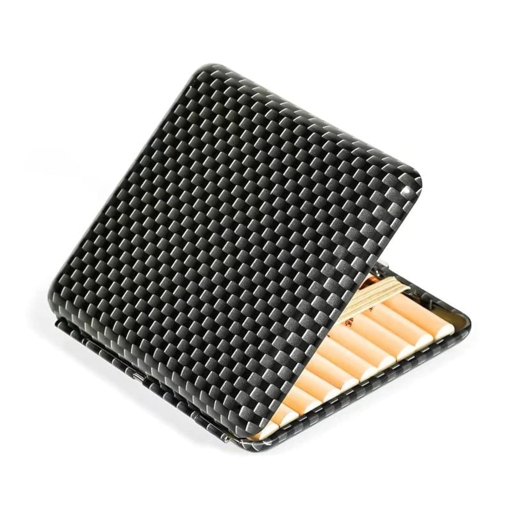 Portable Metal Cigarette Case/Box, 20 Capacity Double Sided Spring Clip Open Pocket Holder, Unique Birthday Christmas Gifts for Women Men (85mm Regular Cigarettes)