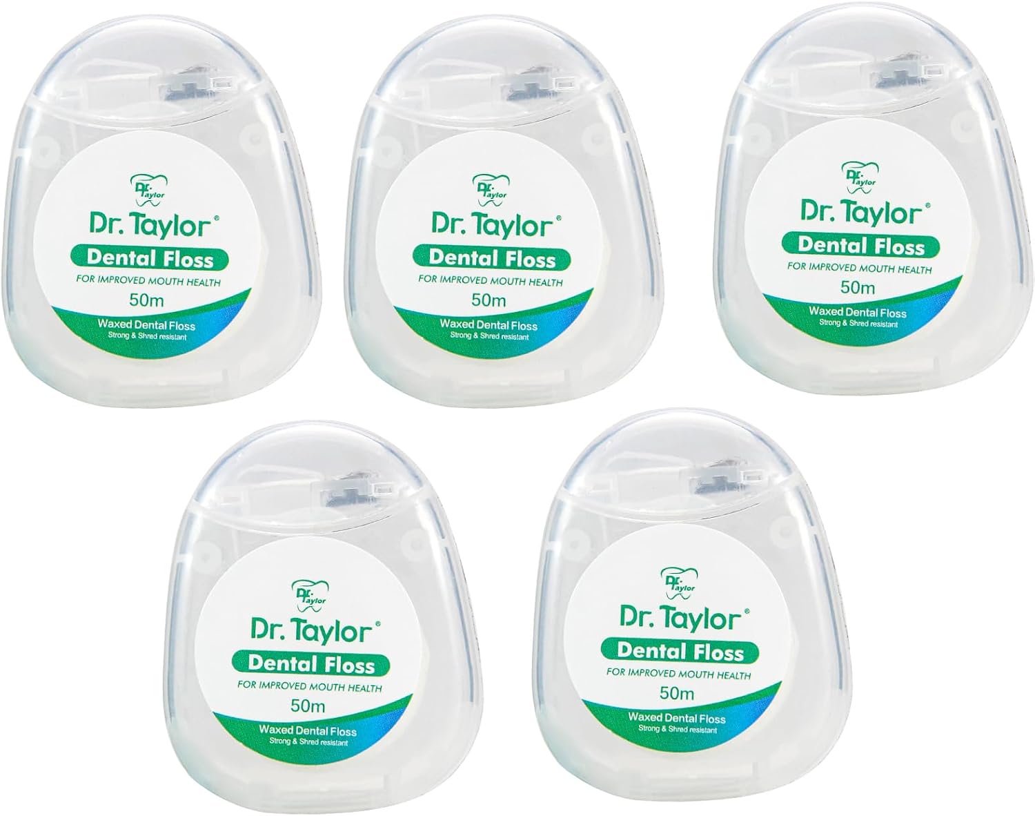 Dental Floss, Mint, Plaque Remover for Teeth, Shred Resistant, Deep Cleaning Teeth, Oral Care, PFAS Free, for Adults & Kids, 5 Pack