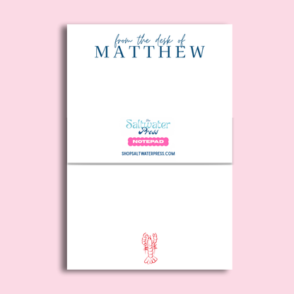 Personalized Lobster Notepad by The Saltwater Press