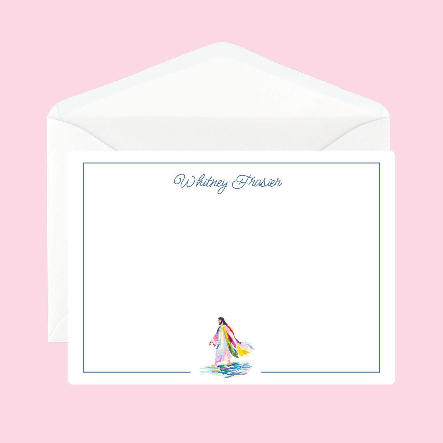 Personalized Jesus Walking Notecards by The Saltwater Press