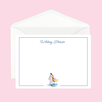Personalized Jesus Walking Notecards by The Saltwater Press