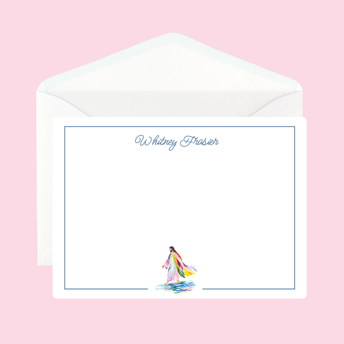 Personalized Jesus Walking Notecards by The Saltwater Press