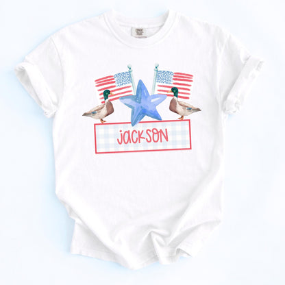 Personalized Fourth July Shirt – Custom Name Kids Patriotic Tee by The Saltwater Press